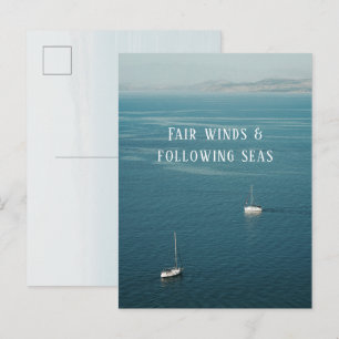 Faire Winde und folgende Meere Nautilische Segelre Postkarte
