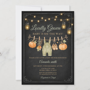 Fairepart de Baby Shower Tableau Craie Citrouille