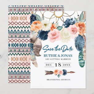 Fairepart de mariage Boho Dreamcatcher Save The Da