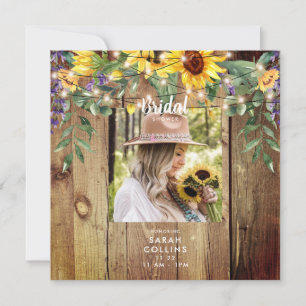 Fairepart de Mariage Champêtre Tournesol Carré 