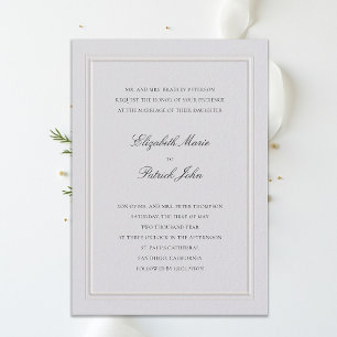 Fairepart de Mariage Élégant Classique Moderne Cad