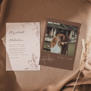 Fairepart de mariage en terre cuite minimaliste bo