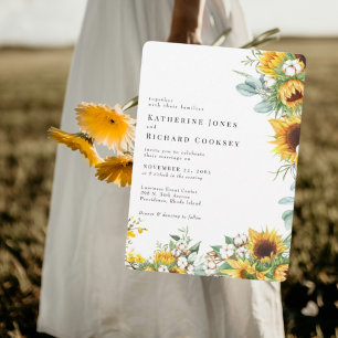 Fairepart de Mariage Tournesols Jaunes Floraux Mod