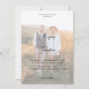 Fairepart de mariage vertical Modern Photo 11 -KR