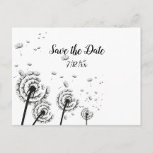 Faireparts Pissenlits Noir et Blanc Save the Date