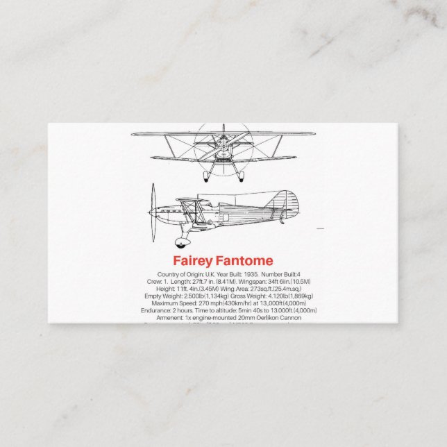 Fairey Fantome Carte de visite (Devant)