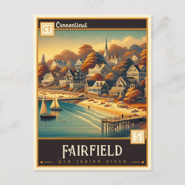 Fairfield, Connecticut | VINTAG Postkarte (Vorderseite)
