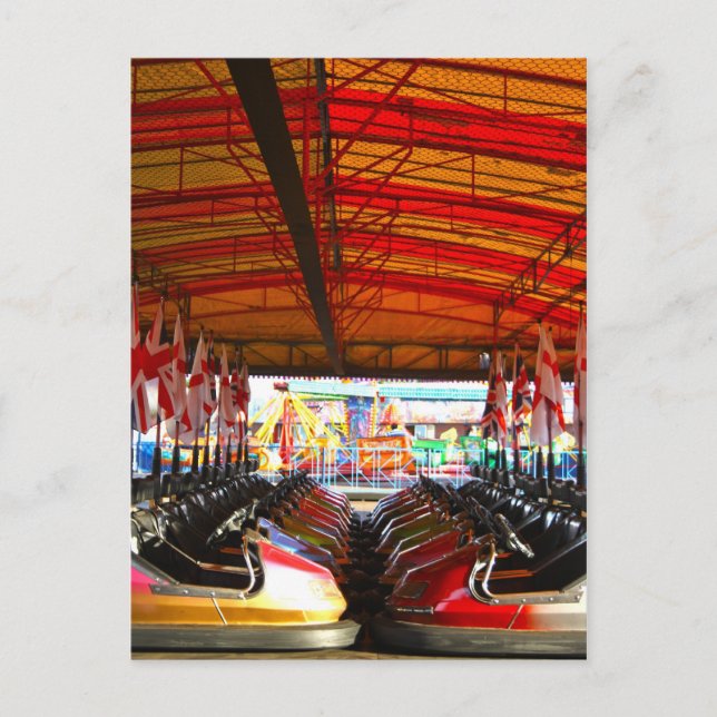 Fairground Dodgem Bumper Cars Postkarte (Vorderseite)
