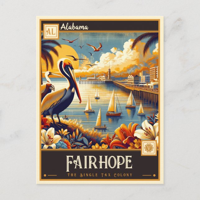 Fairhope, Alabama | VINTAG Postkarte (Vorderseite)