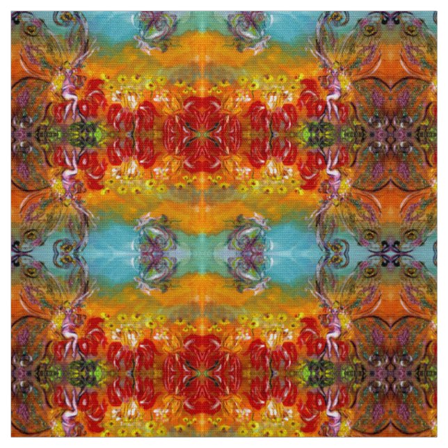 FAIRIEN DER ROTEN BLUME Blumenfantasie Stoff (Muster)