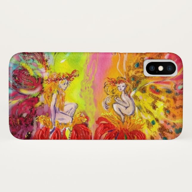 FAIRIEN VON DAWN MIT ROTEN BLUME Fantasy Case-Mate iPhone Hülle (Rückseite (Horizontal))