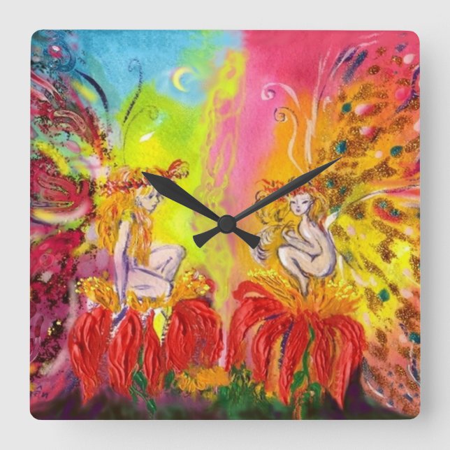 FAIRIEN VON DAWN QUADRATISCHE WANDUHR (Vorderseite)