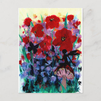 Fairies am Ende des Gartens Postkarte