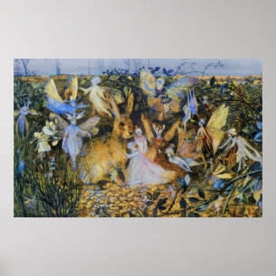 Fairies and Rabbit Poster