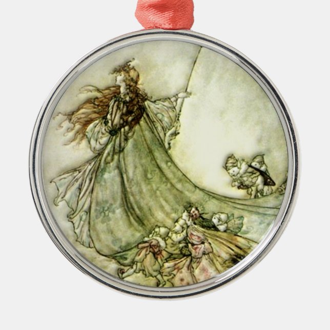 Fairies Away - Arthur Rackham Ornament Aus Metall (Vorne)