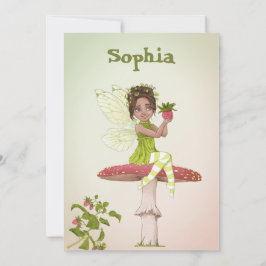 Fairies Girls Age Dark Hair Green Niedliche Geburt Einladung
