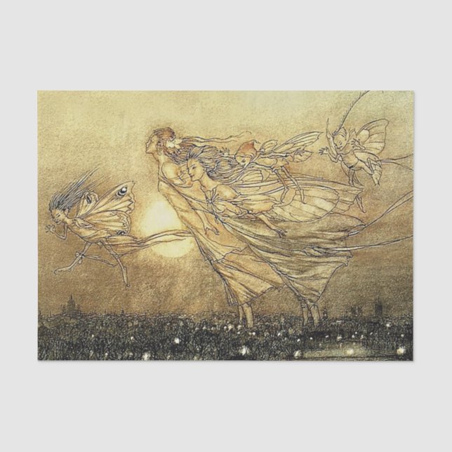 "Fairies in Kensington Gardens" von Arthur Rackham Seidenpapier (Vorderseite)