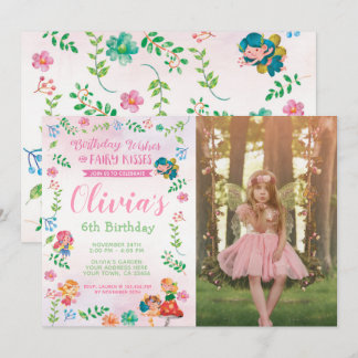 Fairies, magischer Geburtstag Einladung mit Foto