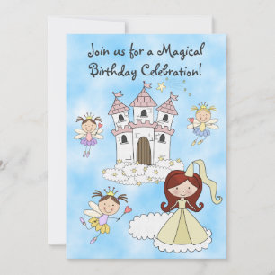 Fairies, Prinzessin und Burg Einladung zum Geburts