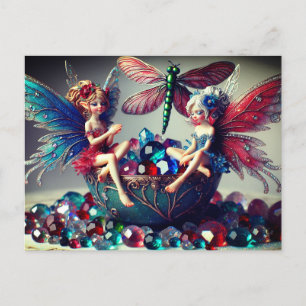 Fairies sitzend postkarte