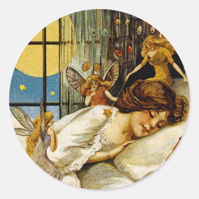 Fairies und Goblins Runder Aufkleber (Vorderseite)