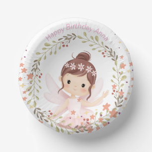 Fairies und rosa Tischkonfetti Pappteller