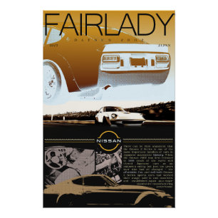Fairlady 280Z Autoplakat - Gold Poster