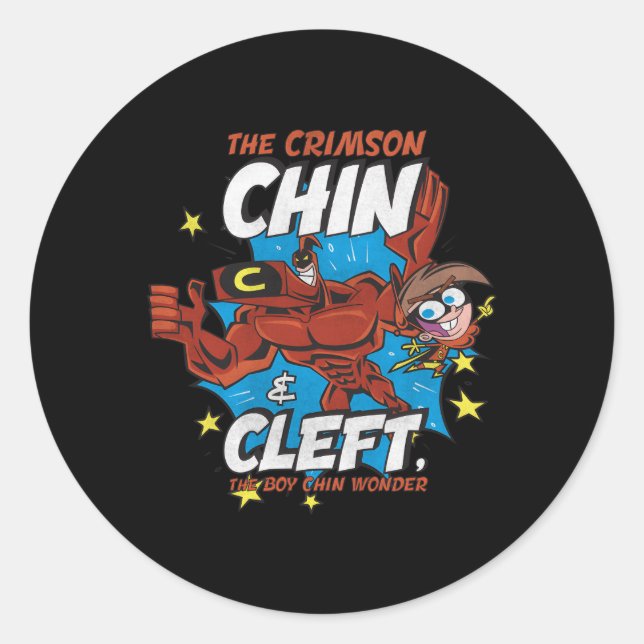Fairly Oddellies Crimson Chin Cleft Runder Aufkleber (Vorderseite)