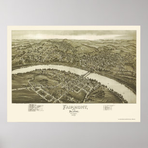 Fairmont, WV Panoramic Map - 1897 Poster
