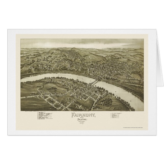 Fairmont, WV panoramische Karte - 1897 (Vorderseite (Horizontal))
