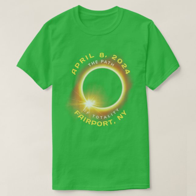 Fairport New York Solar Eclipse Totality 8. April  T-Shirt (Design vorne)