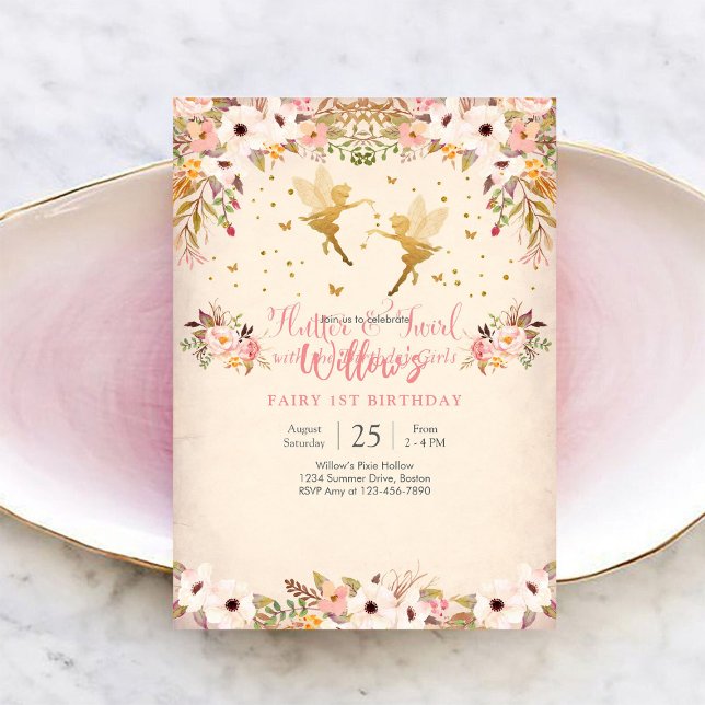 Fairy 1st Birthday Invitation Einladung (Von Creator hochgeladen)