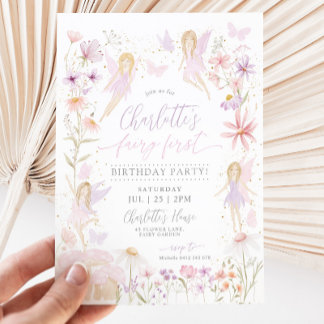 Fairy 1st Birthday Invitation Fairy First Party Einladung