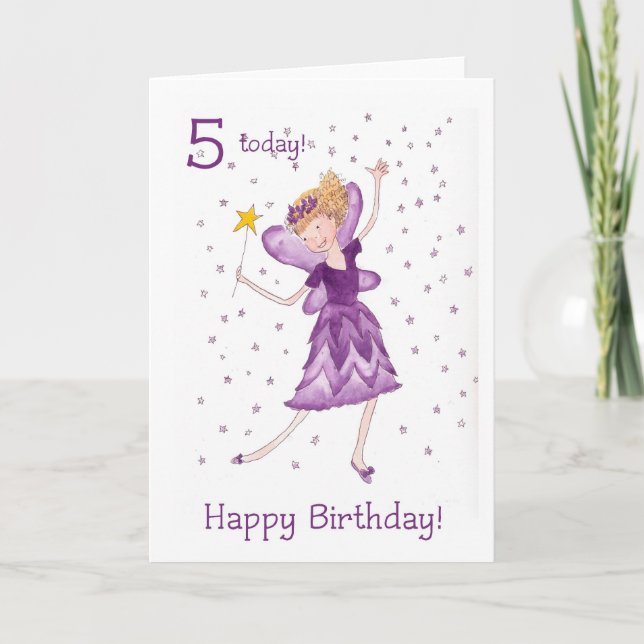 Fairy 5th Birthday Card Karte (Vorderseite)