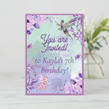 Fairy 7th Birthday Wasserfarbe Lila