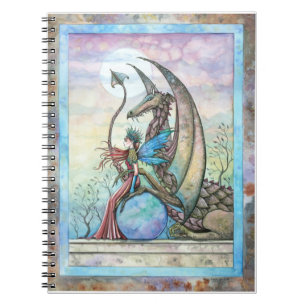 Fairy and Dragon Fantasy Art Notebook Notizblock