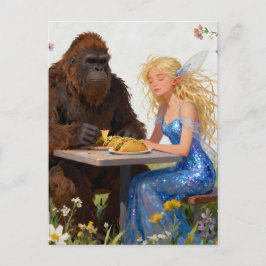 Fairy and Sasquatch Picnic Postkarte