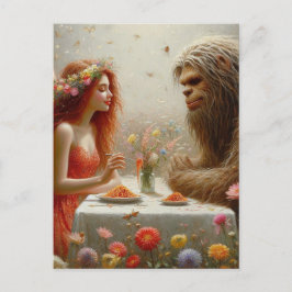 Fairy and Sasquatch Spaghetti Picnic Postkarte