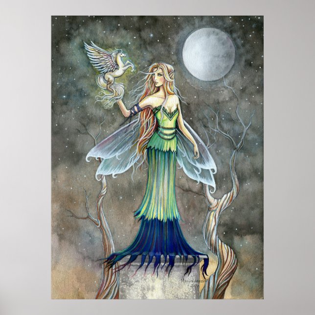 Fairy and Tiny Pegasus Poster von Molly Harrison (Vorne)