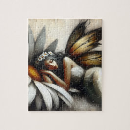 Fairy Asleep auf einer Daisy-Blume