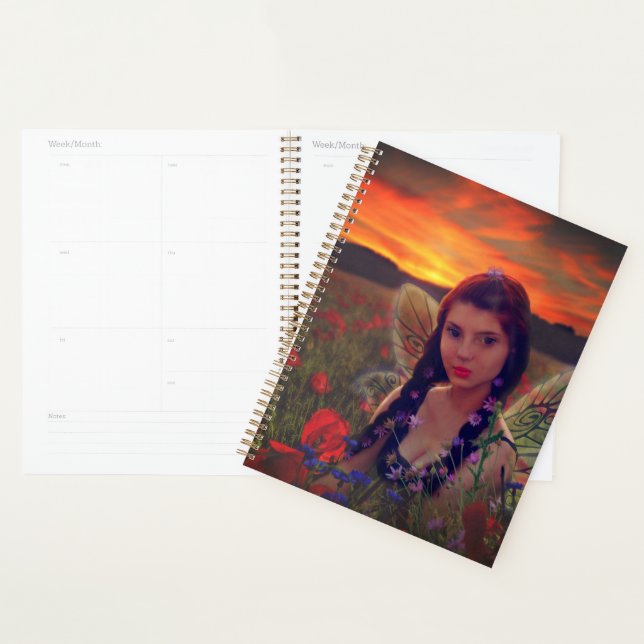 Fairy at Sunset in a field of poppies Fantasy Art Planer (Anzeige)