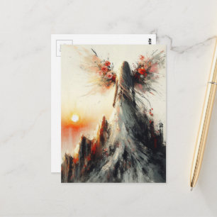 Fairy auf einem Berg bei Sonnenaufgang Postkarte