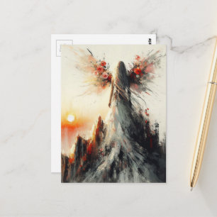 Fairy auf einem Berg bei Sonnenuntergang Postkarte
