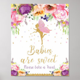 Fairy Baby Shower Leckereien favorisieren Baby Gir Poster