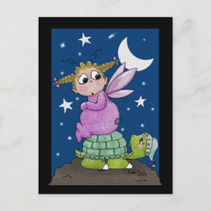 Fairy Baby wecke Mr. Turtle Postkarte