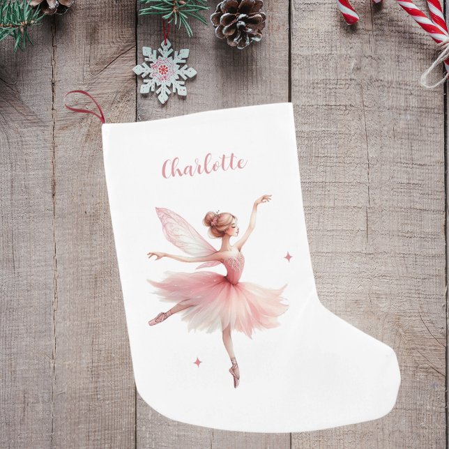 Fairy ballerina weißer rosa Mädchenname Kleiner Weihnachtsstrumpf (Von Creator hochgeladen)
