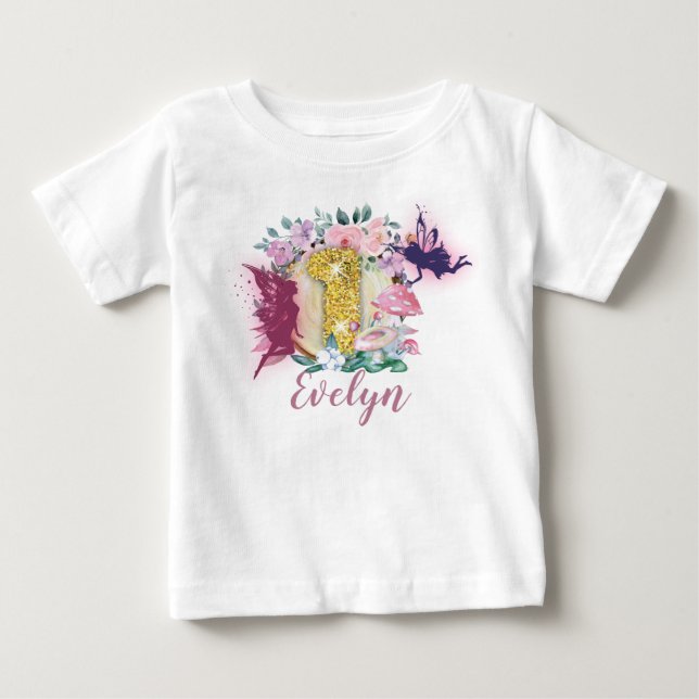 Fairy Birthday 1. Geburtstag Shirt (Vorderseite)