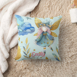 Fairy Birthday Aquamarin Gold Pink Princess Mairyt Kissen