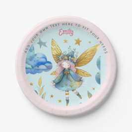 Fairy Birthday Aquamarin Gold Pink Princess Mairyt Pappteller