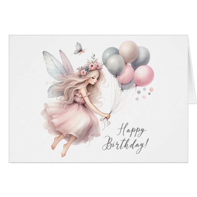Fairy Birthday Card (Vorderseite (Horizontal))
